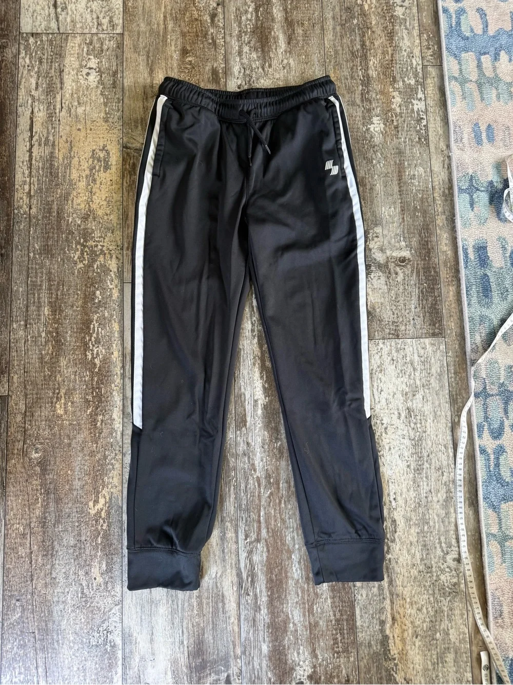 2 for $20 sale: Place Sport Black Athletic Track Pants with White Side Stripe -